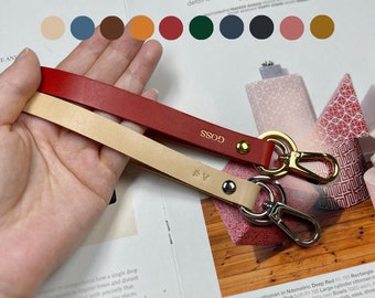 Personalized Leather Wristlet Keychain, Custom Wrist Keychain
