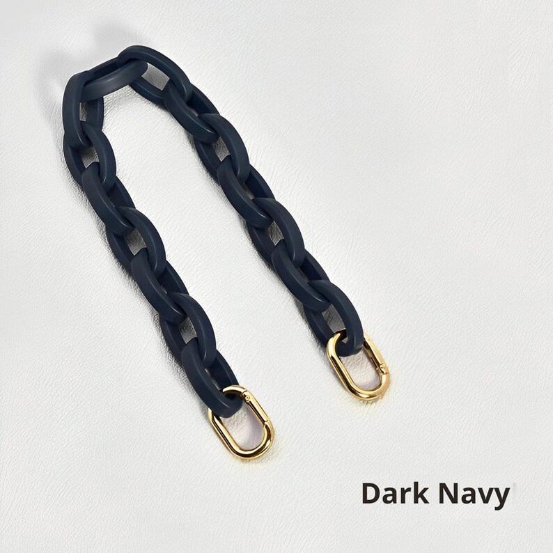 Akrylkedja - 10 färgalternativ - Ersättningsrem för handväskor och plånböcker Dark Navy