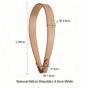 Vachetta leather strap replacement for LV - 3.5cm wide 60cm long natural color