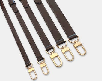 Correas de repuesto de cuero marrón oscuro para bolsos