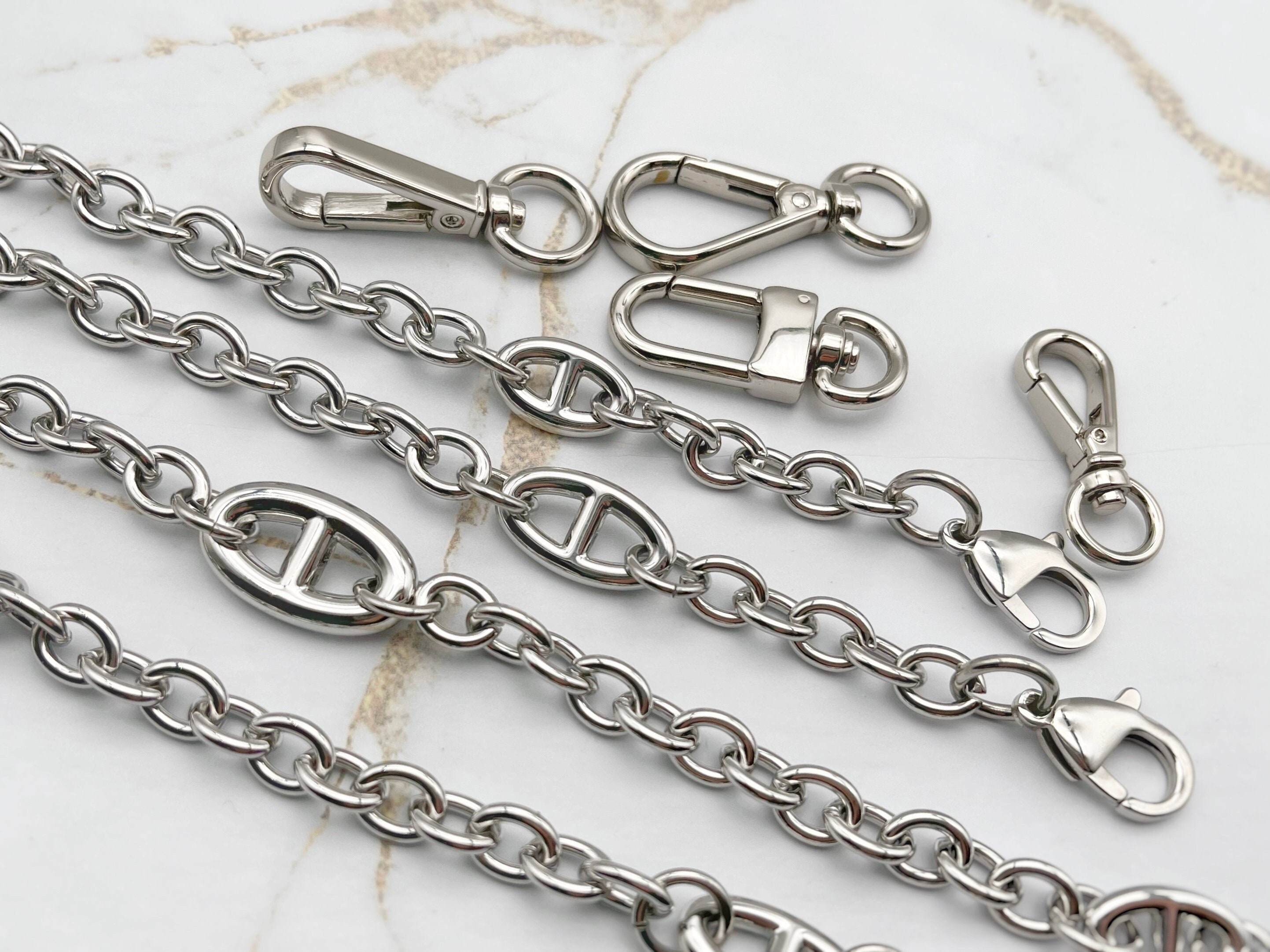 louis vuitton chain strap silver