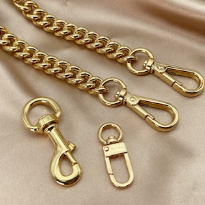 13mm Wide Thick Replacement Crossbody Bag Chain Strap for Purse, Handbags, Shoulder Bag, Clutch & Wallet