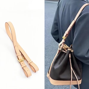 Genuine Vachetta Leather Adjustable Bag Straps - Natural & Honey Colors