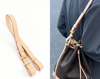 Genuine Vachetta Leather Adjustable Bag Straps - Natural & Honey Colors