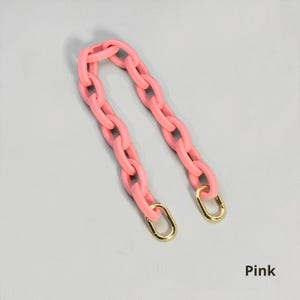 Akrylkedja - 10 färgalternativ - Ersättningsrem för handväskor och plånböcker Pink
