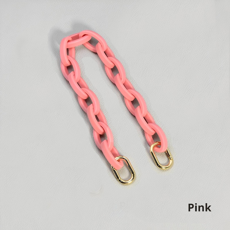 Akrylkedja - 10 färgalternativ - Ersättningsrem för handväskor och plånböcker Pink