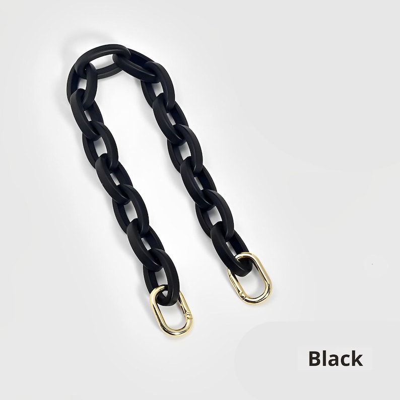 Akrylkedja - 10 färgalternativ - Ersättningsrem för handväskor och plånböcker Black