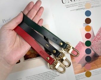 Custom Leather Wristlet Keychain Key Fob, Personalized Gift