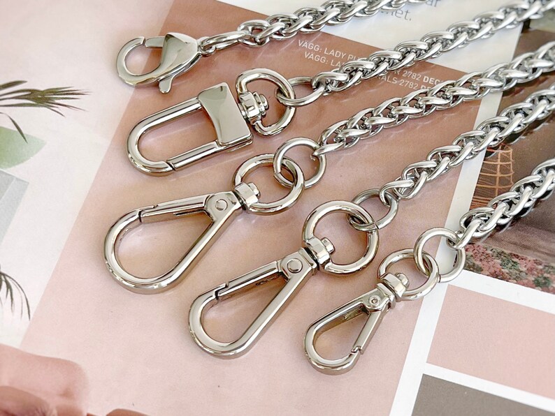 Stainless Steel Chain Strap With Clasps - Braided Wheat Bag Purse Chain ...