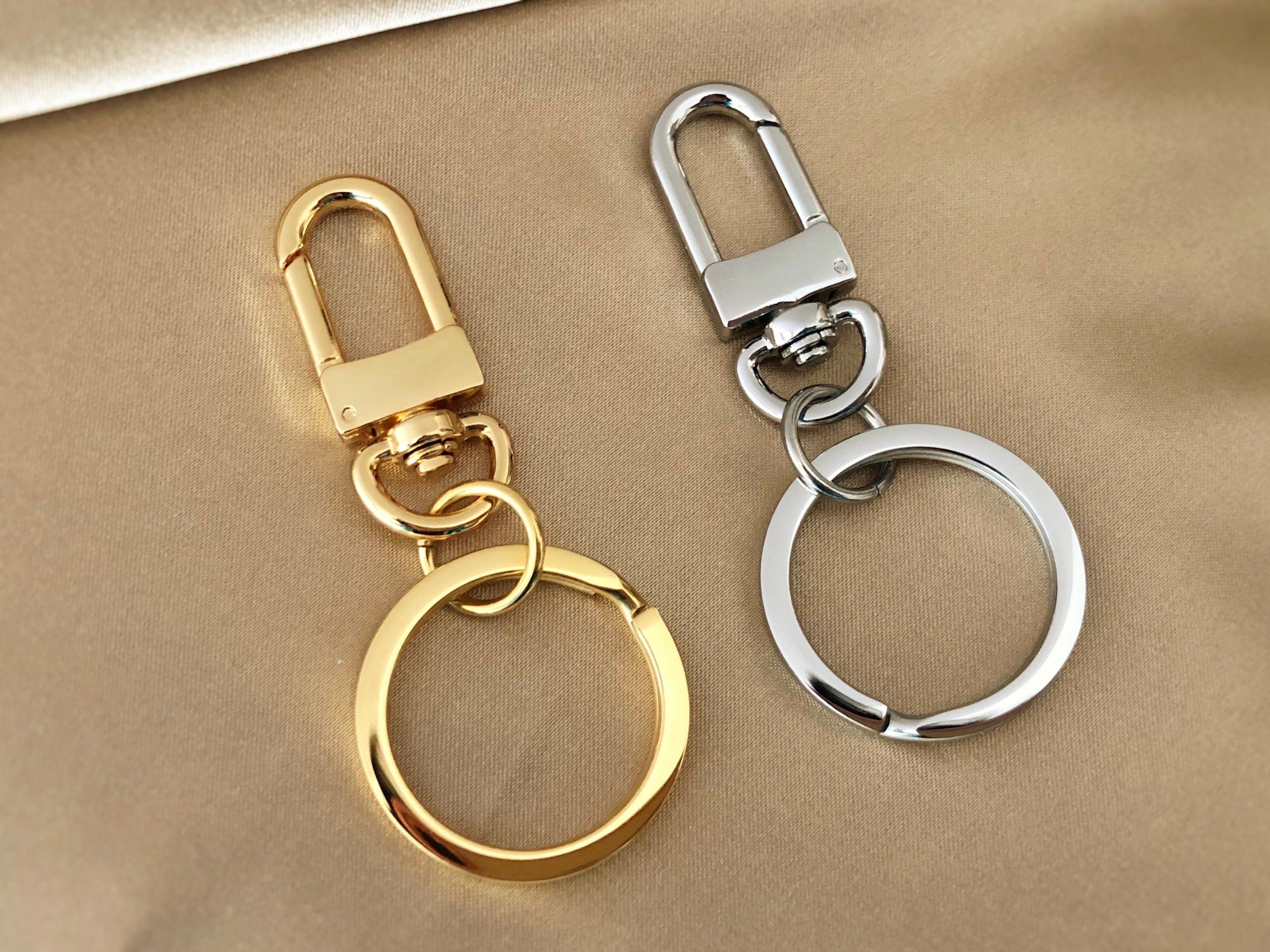 HONBAY 20pcs Zinc Alloy KC Gold Lobster Claw Clasp Keychain, Key Ring Loop  Key Holders with Flat Split Ring