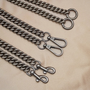 Antique Silver Bag Strap: Brass Plated Aluminium Chain Replacement