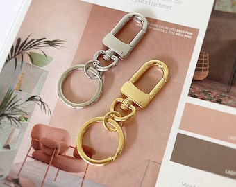 SWIVEL CLIP KEYRING, Polished Lobster Clasp Keychain Lanyard, Bag Accessories, Bag Zipper Charm, Keychain Supplies, Key Chain Making