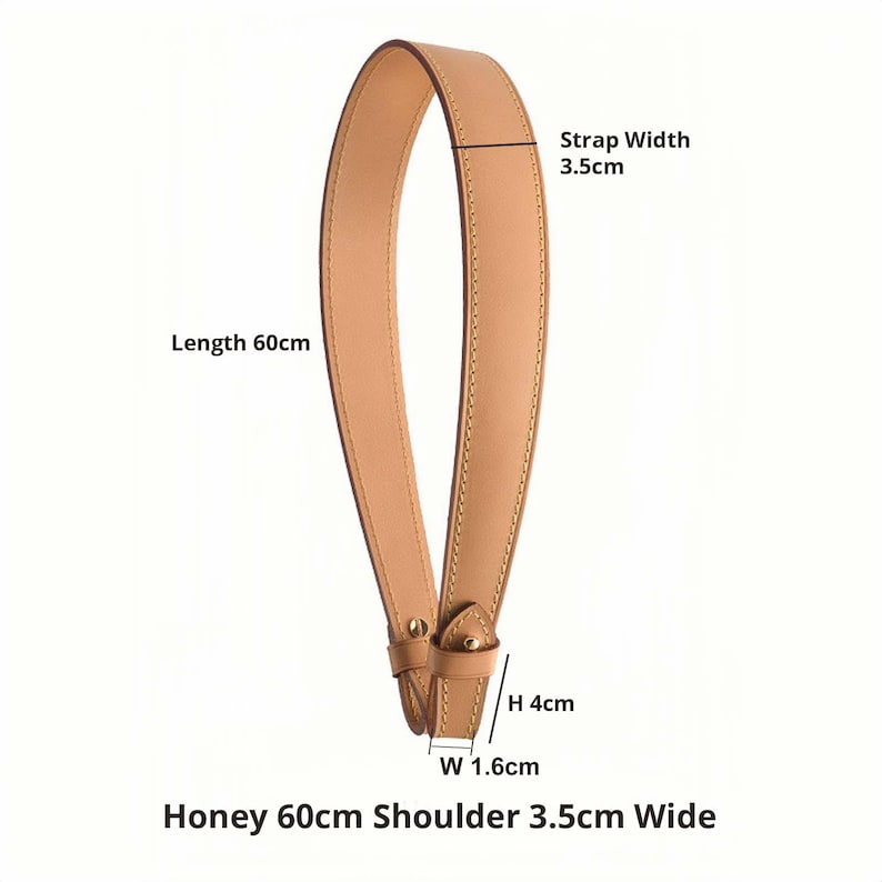 Vachetta leather strap replacement for LV - 3.5cm wide 60cm long honey color