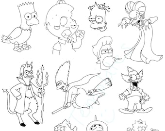 Simpsons Tattoo Etsy Simpsons Tattoo Etsy