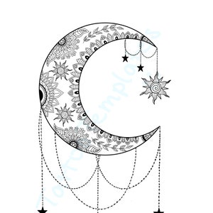 Mandala Moon Tattoo