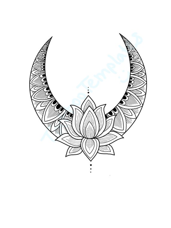 Mandala Lotus Tattoo - Etsy Australia Mandala Lotus Tattoo - Etsy Australia