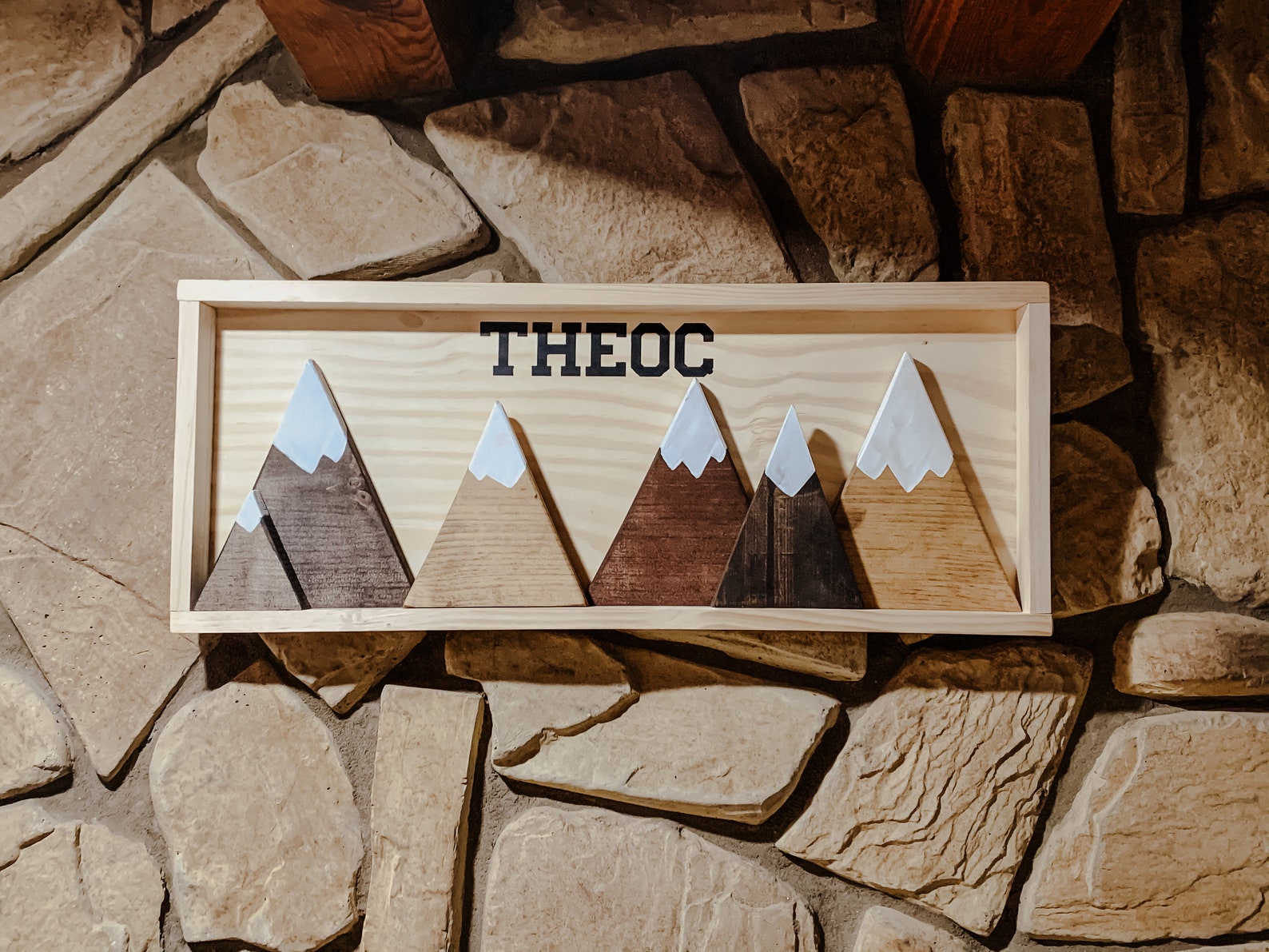 Rustic Personalized Framed Mountain Art Mountain Scape Etsy