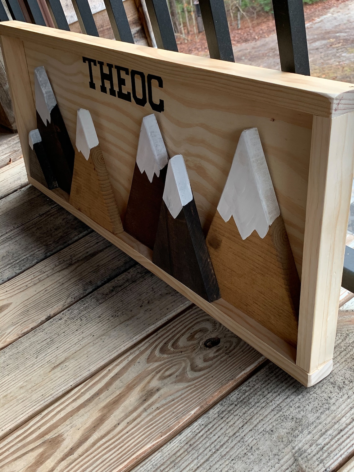 Rustic Personalized Framed Mountain Art Mountain Scape Etsy