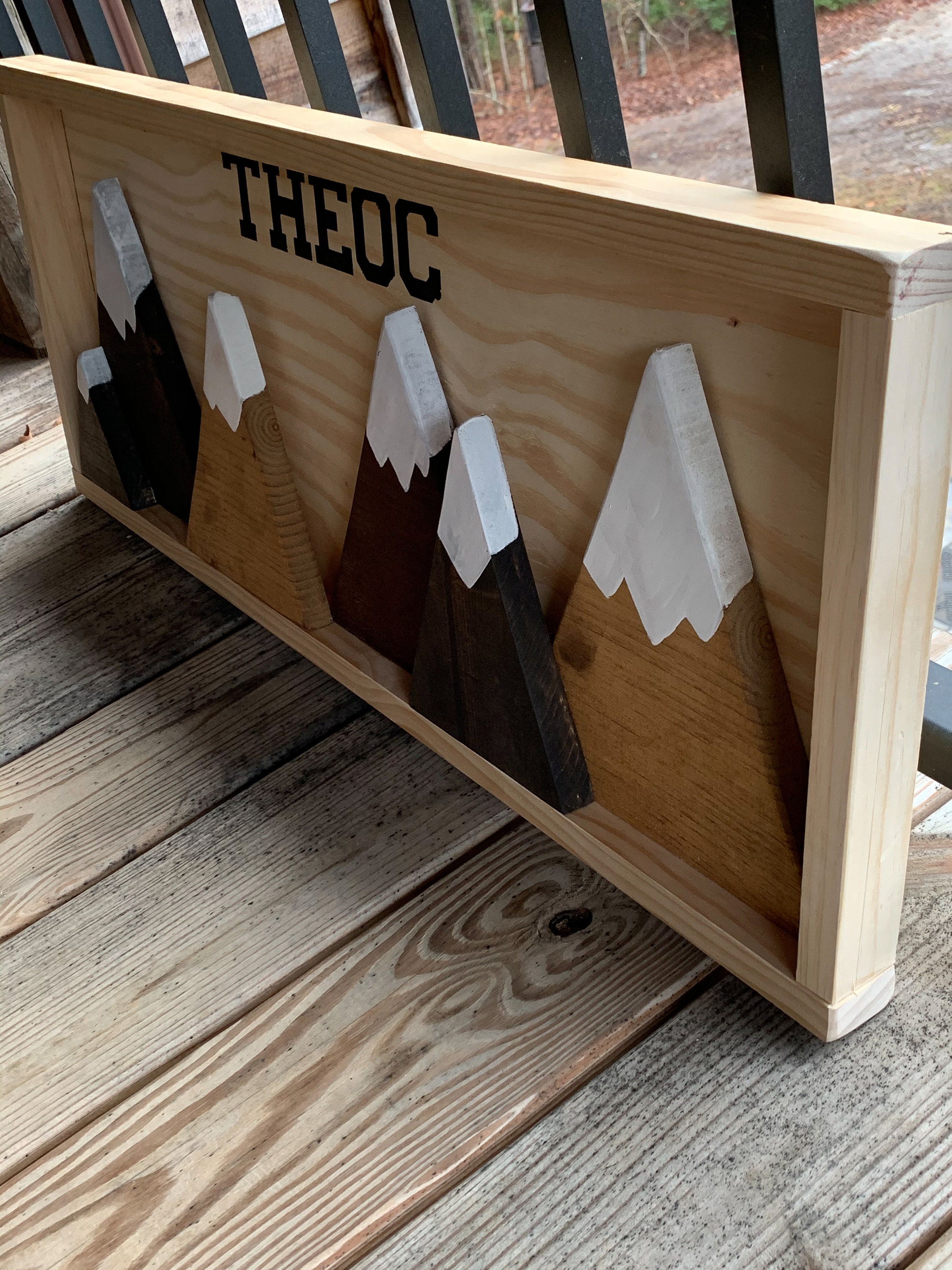 Rustic Personalized Framed Mountain Art Mountain Scape Etsy