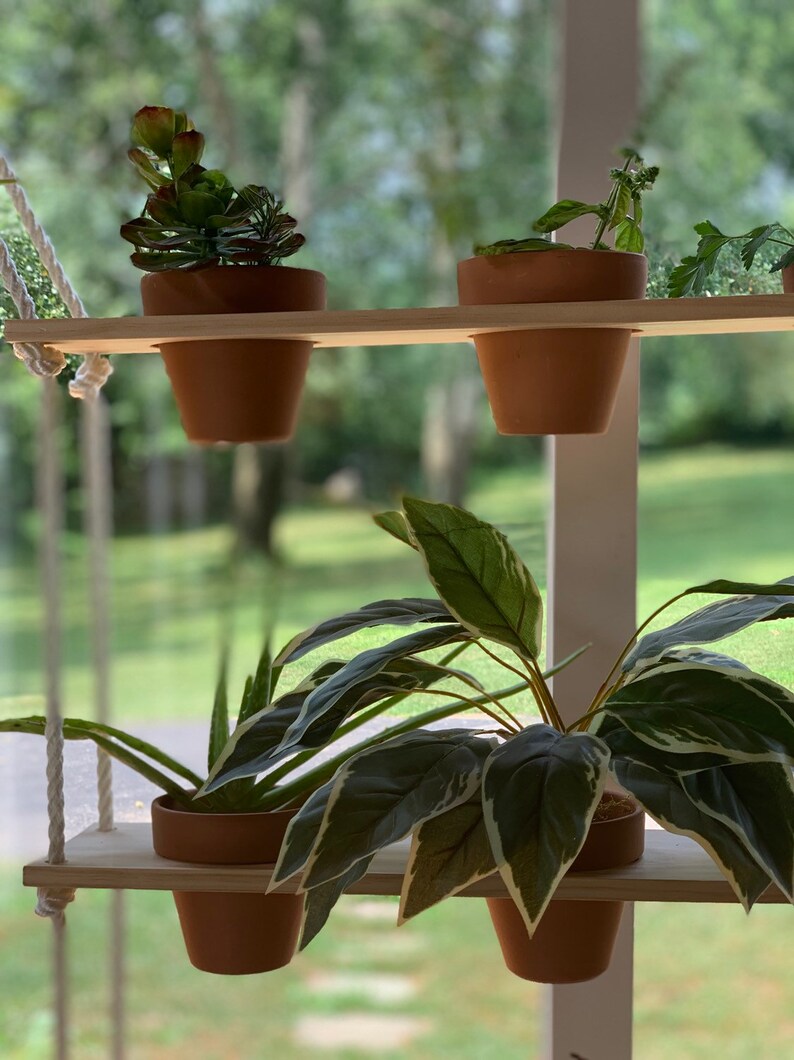 Floating Plant Shelves 20 Kitchen Window Shelf Hanging Etsy