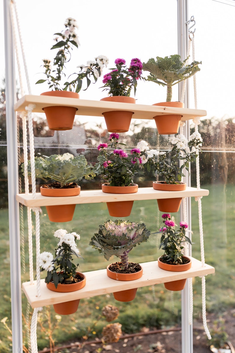 Hanging Plant Shelves Window Plant Shelf Kitchen Window Etsy