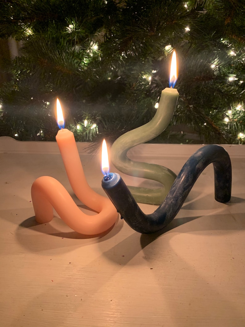 Twisted Candle Decor Gifts for Her Funky Candles Decorative Etsy