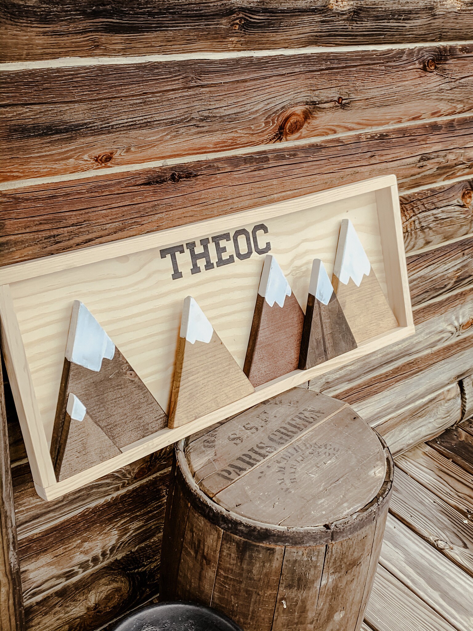 Rustic Personalized Framed Mountain Art Mountain Scape Etsy