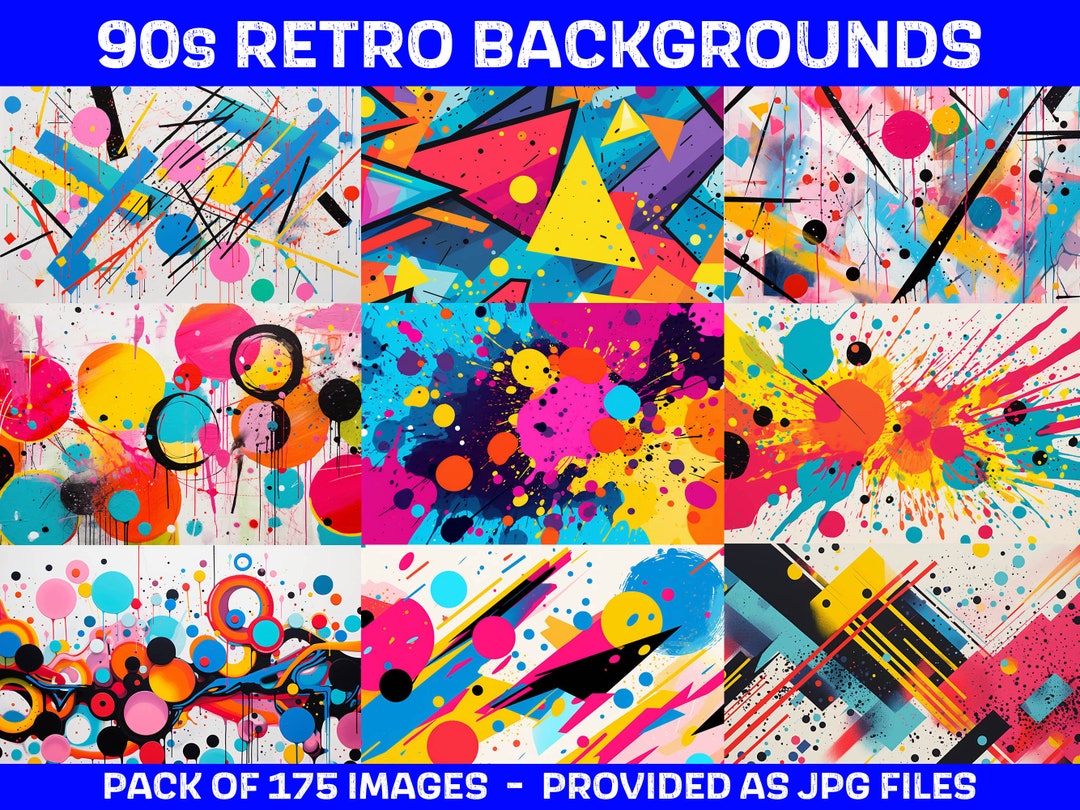 90s Retro Memphis Abstract Inspiration Pack for Scrapbooking - Etsy