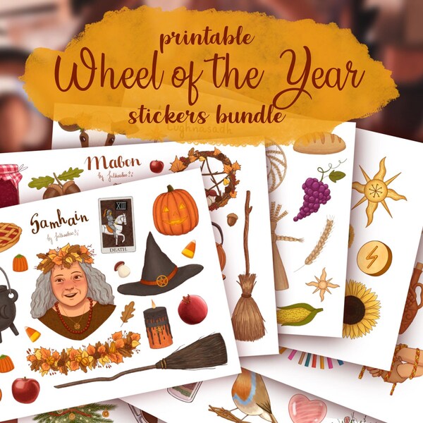 Printable Mabon Planner Stickers instant Download, Autumn Stickers ...