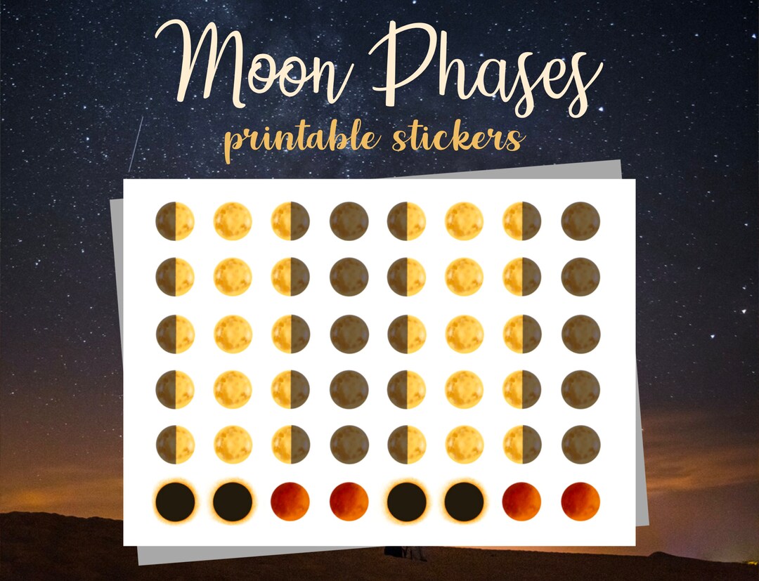 Moon Phases Printable Planner Stickers, Wicca Grimoire, Lunar Magick ...