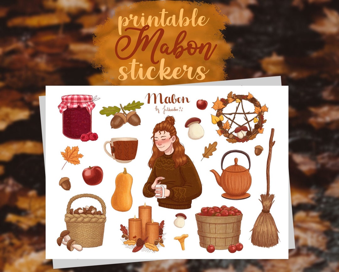 Printable Mabon Planner Stickers instant Download, Autumn Stickers ...