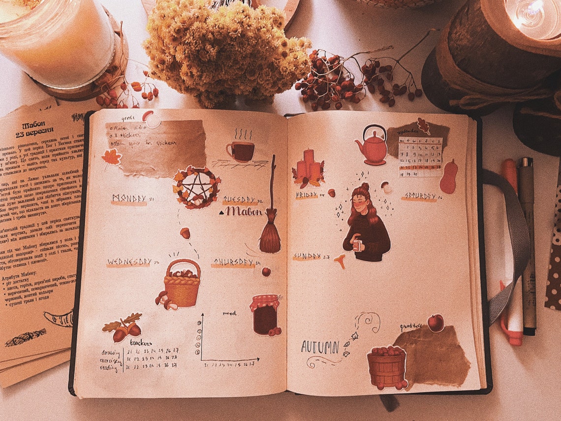 Printable Mabon Planner Stickers instant Download Autumn | Etsy