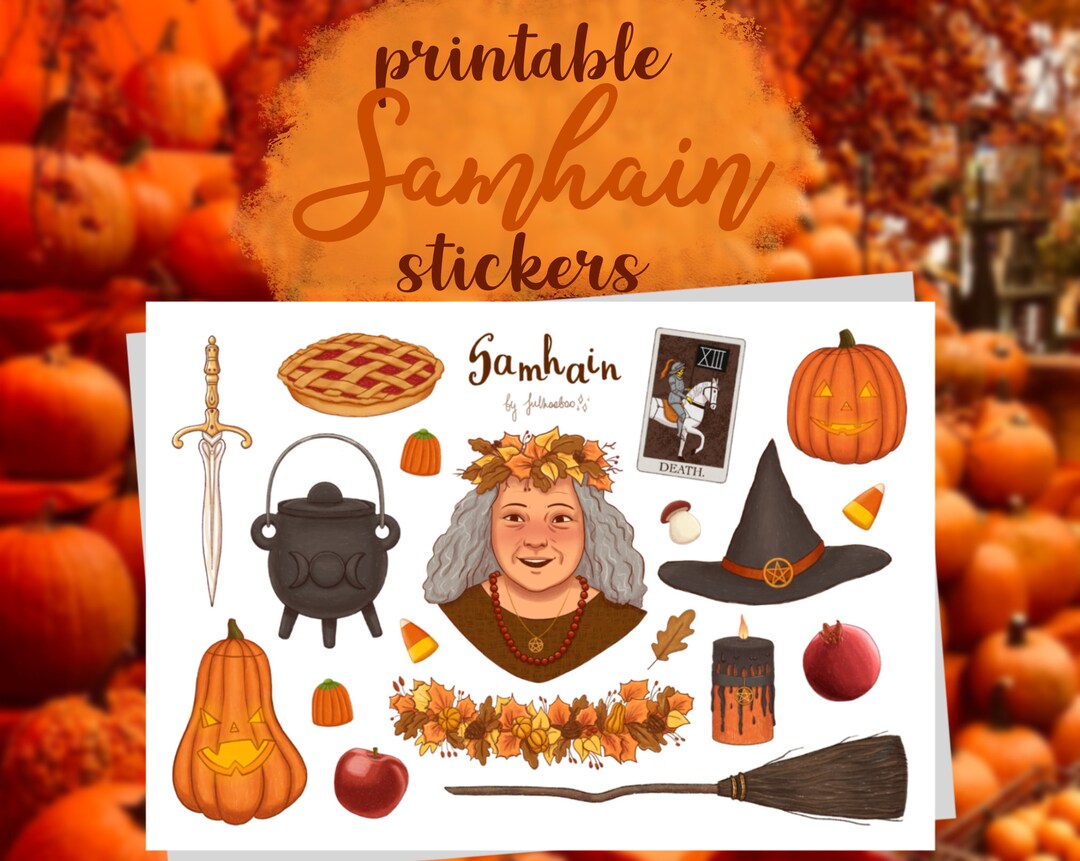 Samhain Printable Planner Stickers instant Download, Wicca, Witchcraft ...