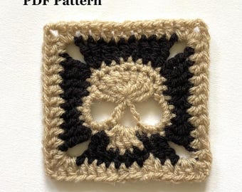 Skull Granny Square Spooky Halloween PDF Pattern