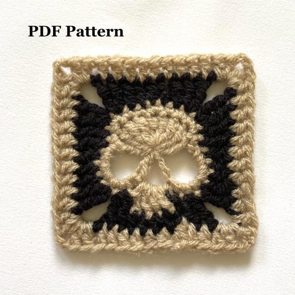 Skull Granny Square Spooky Halloween PDF Pattern