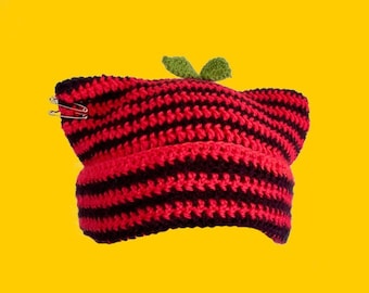 Crochet Y2k Cat Ear Hat PDF Pattern