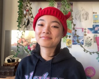 Devil Horn Docker Beanie PDF Pattern