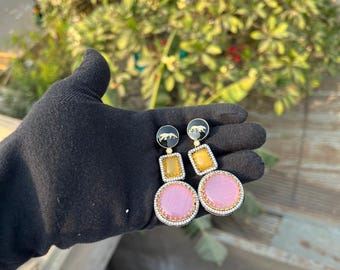 Lion Jaguar Kundan Earrings, Indian Bollywood Jewelry