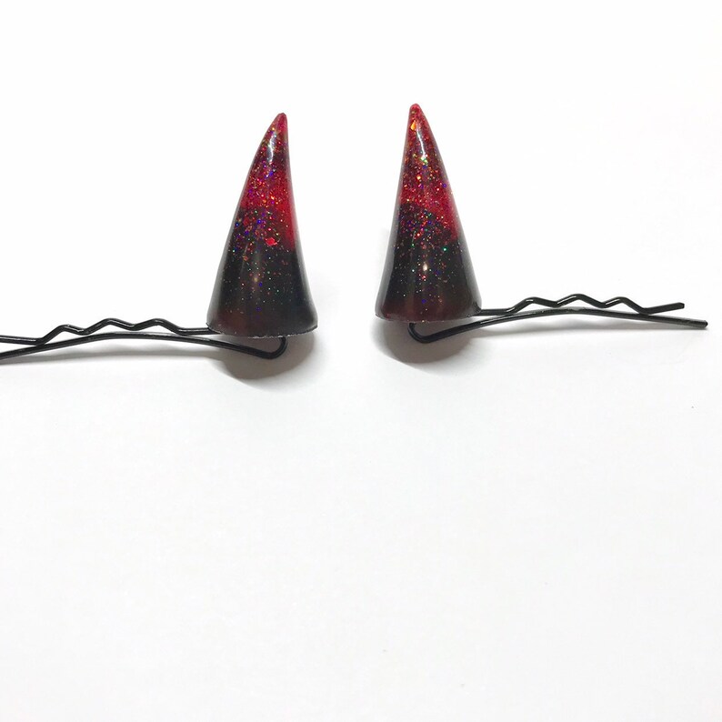 Devil horn hair clips demon horn headpiece cosplay hair Etsy