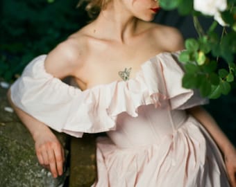 Ready to ship  ivory dress, fairy tale dress, cottage core wedding dress