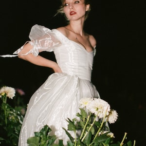 Fairy core dress, organza white dress, wedding dress