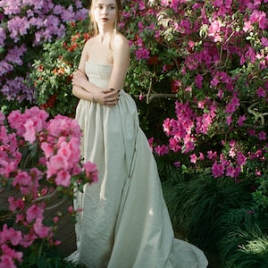 Bustier wedding dress, regency style dress, canvas dress