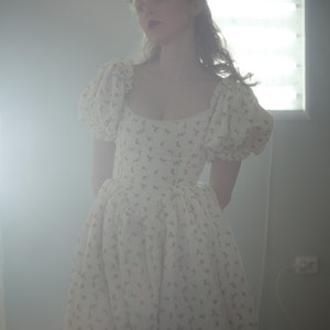 reversible mini dress, cottage core dress, corset dress