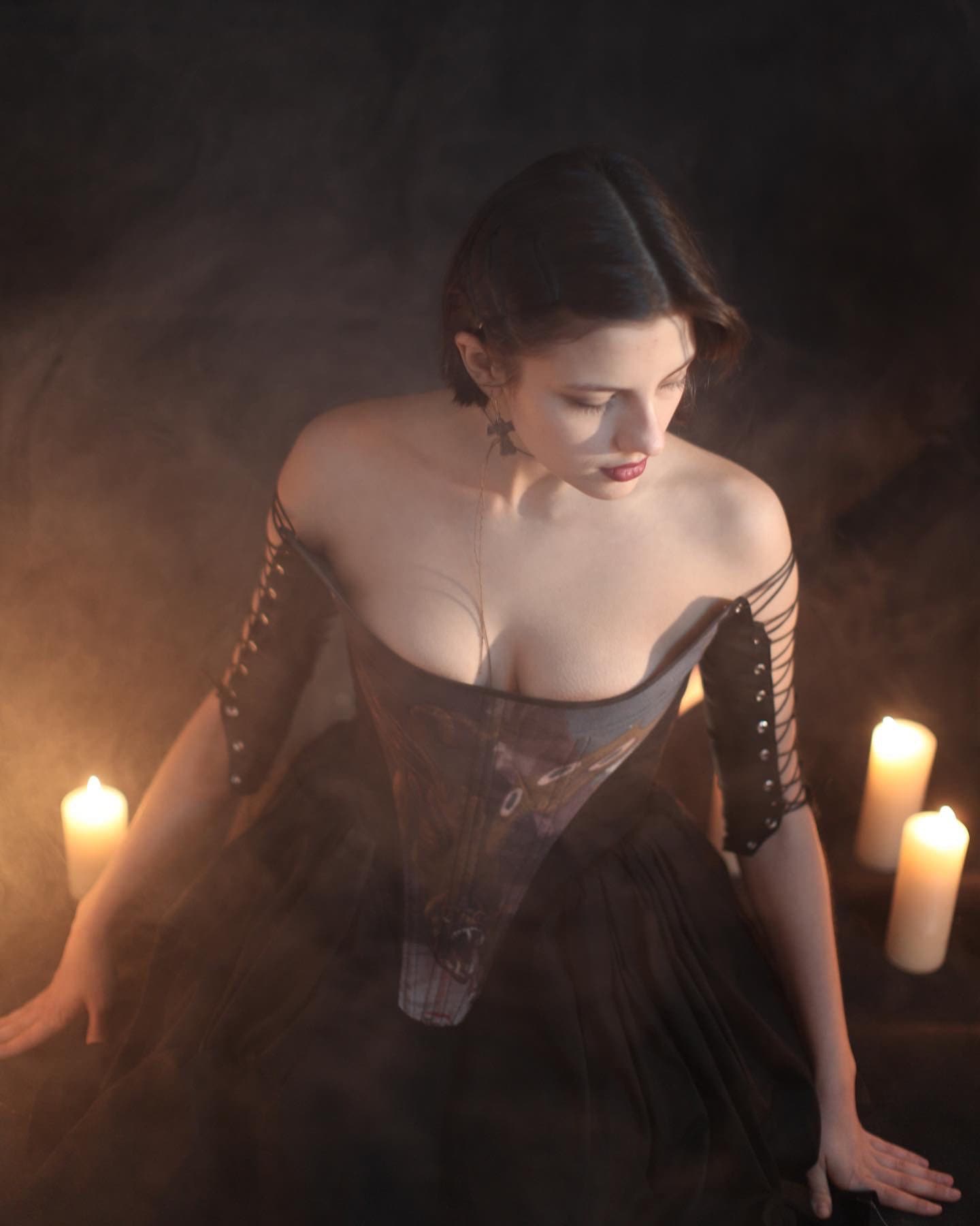 Halloween Gothic Strapless Corset Mini Dress main image 1