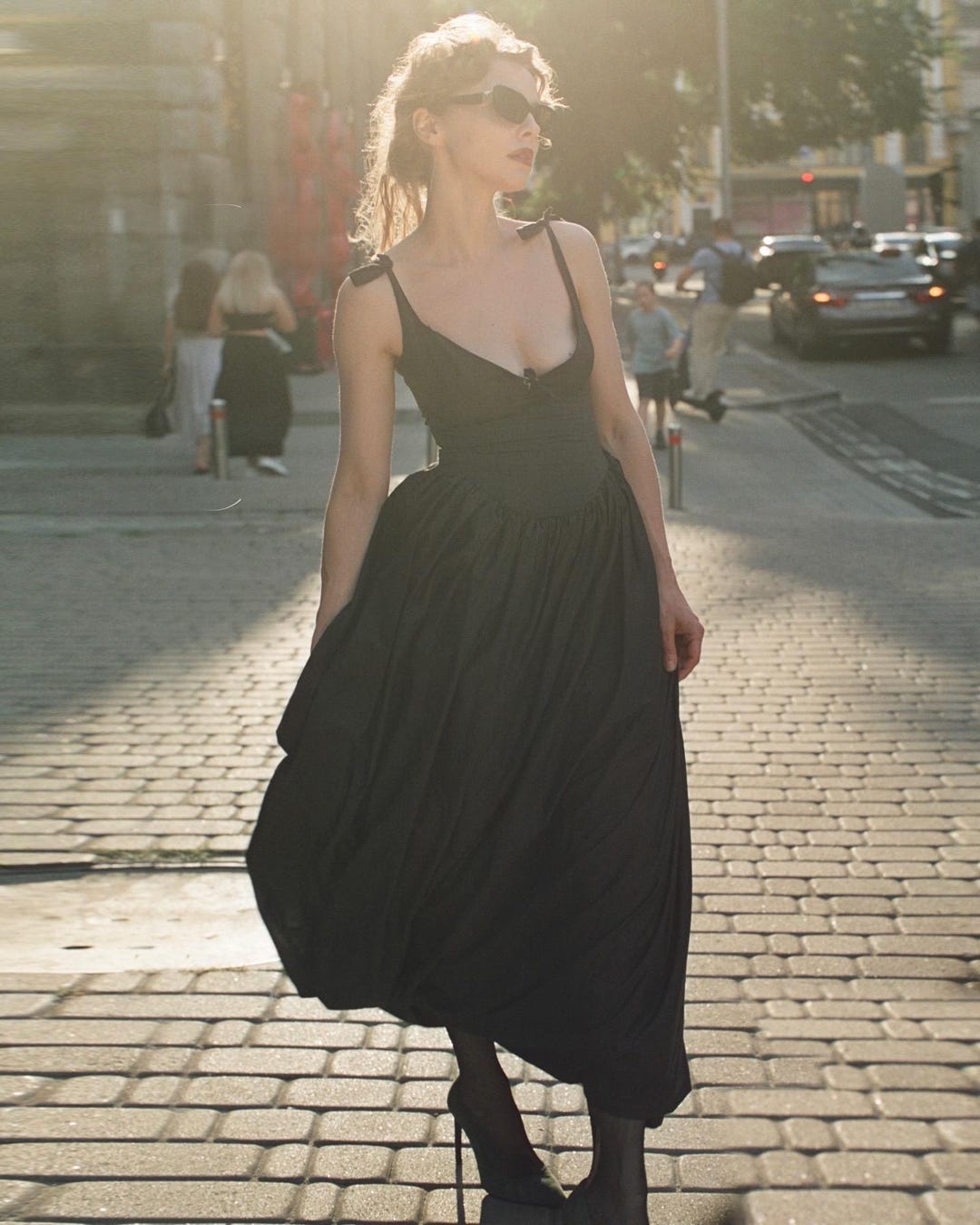 Black Casual Dress, Little Black Dress, Balloon Skirt Dress