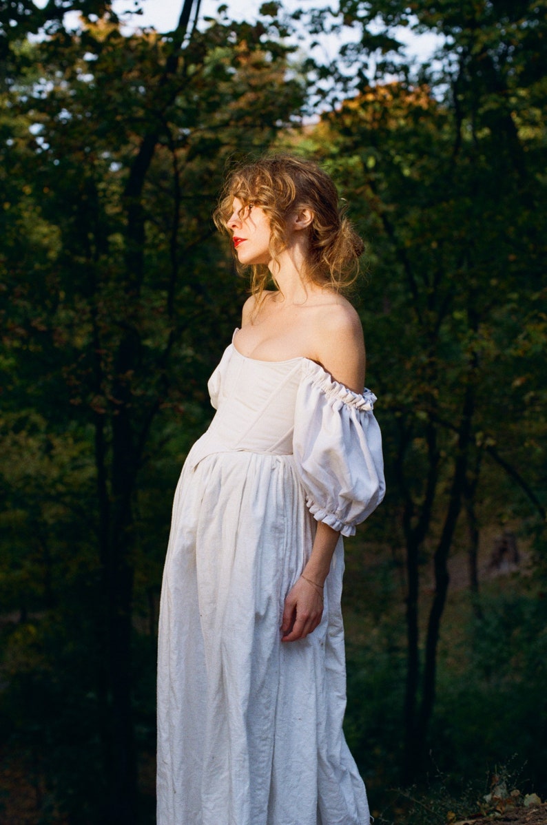 Handmade Corset With Buff Sleeves Fairy Core Corset Wedding Etsy