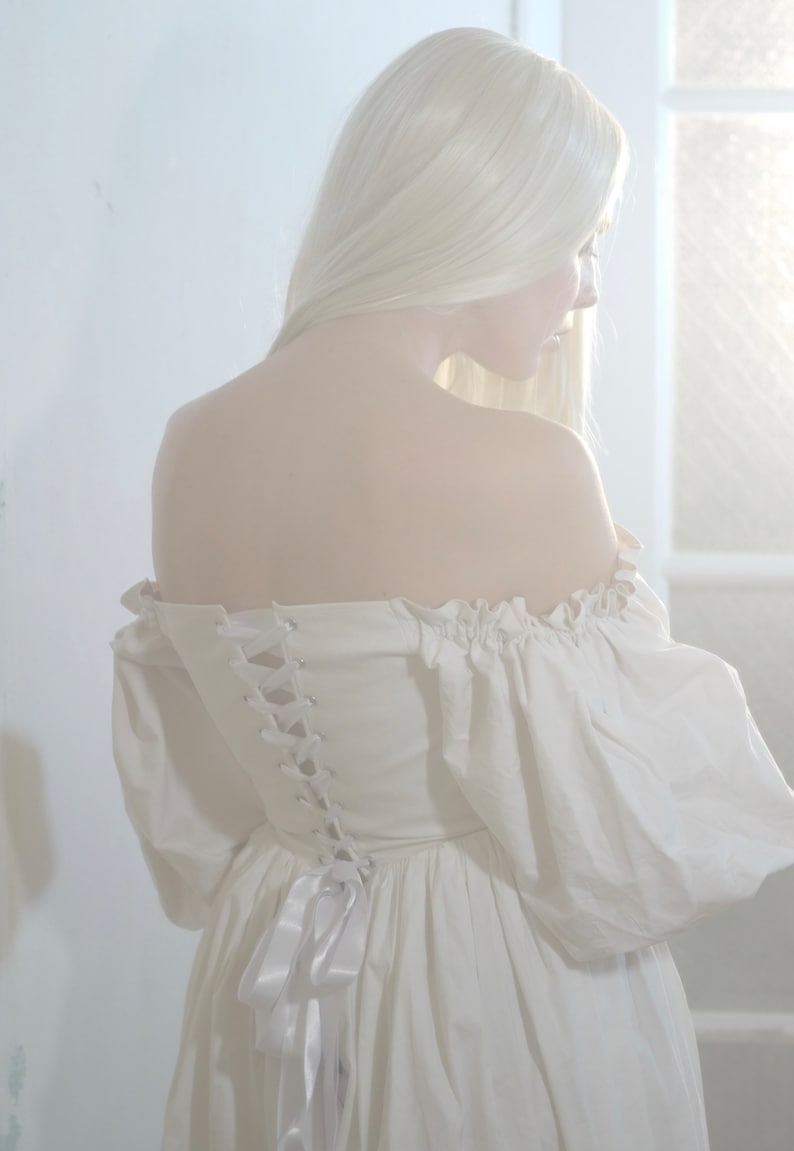 Jurk met pofmouwen, omkeerbare jurk, trouwjurk afbeelding 10