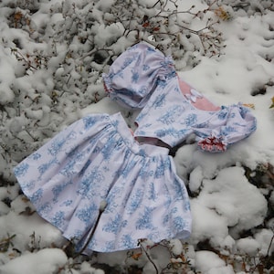 Corset and skirt with print, reversible corset and skirt, renaissance corset and skirt