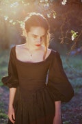 Black corset with long sleeves, gothic corset, renaissance corset