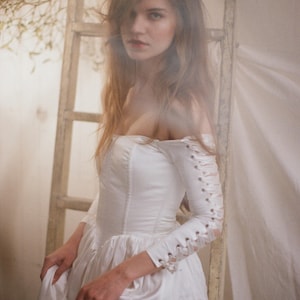 Lace up sleeves dress, wedding dress, medieval dress